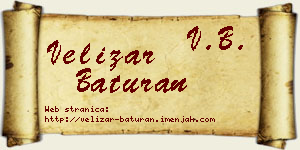 Velizar Baturan vizit kartica